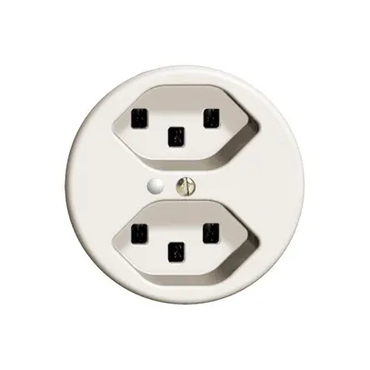 Presa FH 2×T23 16A bianco con LED verde, morsetti innest. 