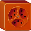 Presa AP basico 3×tipo 13 arancione h=54mm 