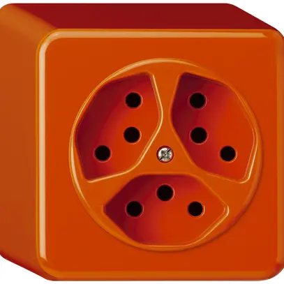 Presa AP basico 3×tipo 13 arancione h=54mm 
