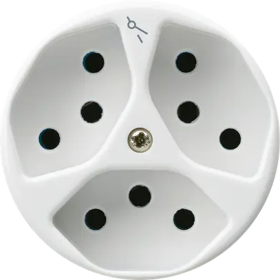 Insert pour prise basico 3×type 13/1 blanc avec sécurité enfants 