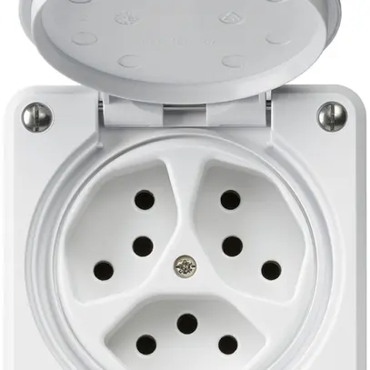 Presa INC robusto 3×tipo 13 bianco 