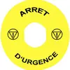 Plaquette indicatrice Schneider Electric arrêt d'urgence 