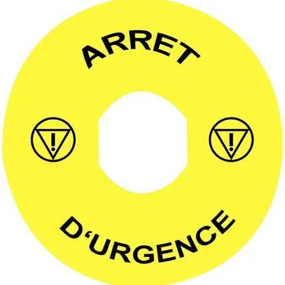 Placchetta indicatrice Schneider Electric arrêt d'urgence 