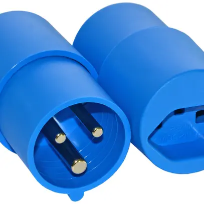 Adattatore CEE 16 – CH T23, blu 6h LNPE 250V 16A 