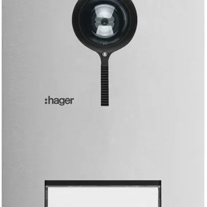 Poste vidéo externe Hager elcom.one 2-fils pour 1appartement acier fin 