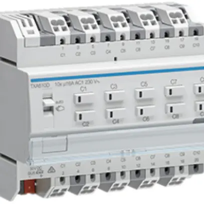 Module de sortie AMD KNX Hager easy 16A charge C décuple 