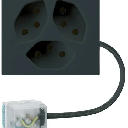 Presa INS 3×tipo 13 Hager FLF per cavo piatto Ecobus power L2 nero 