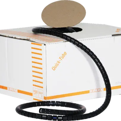 Gaine spirale Quick-Tube 15mm noir, 25m en boîte avec 1 outil 