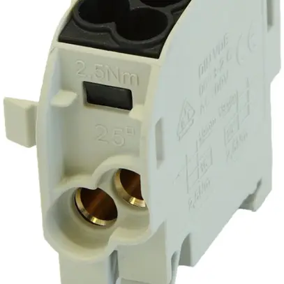 Bloc répartiteur type C 2×25/2×16mm² 100A CU noir 