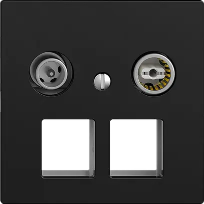 Prise multimédia 11dB Edue F, prise terminale/d.passage, p.2×RJ45 Keystone no 