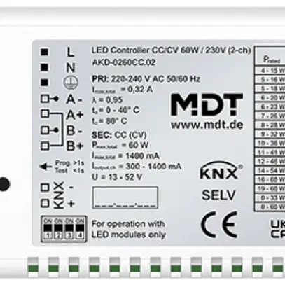 Alimentazione LED KNX MDT AKD-0260CC.02 2-can 60W 220…240V 