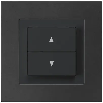 Poussoir pour stores ENC kallysto.pro noir avec 2 touches bornes enfichables 