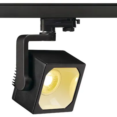 Projecteur LED EURO CUBE, 28.5W 2100lm 3000K 60° a.daptateur 3-phases IP20 noir 