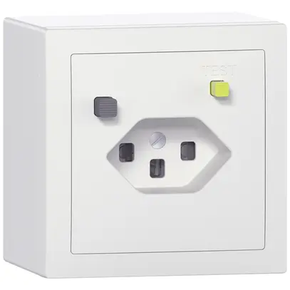 Prise FI AP SIDUS T23 30mA, shutter, blanc 