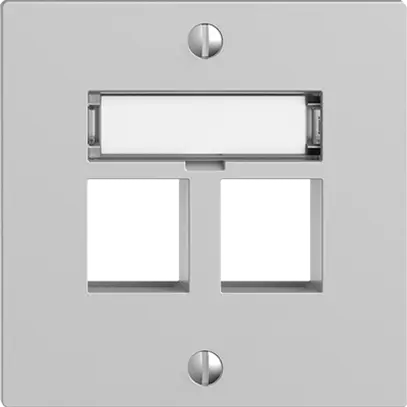 Kit de montage EDIZIOdue F, sortie droite, pour 2×Keystone, gris clair 