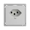 Prise INC EDIZIOdue T23 16A gris clair, bornes à vis 