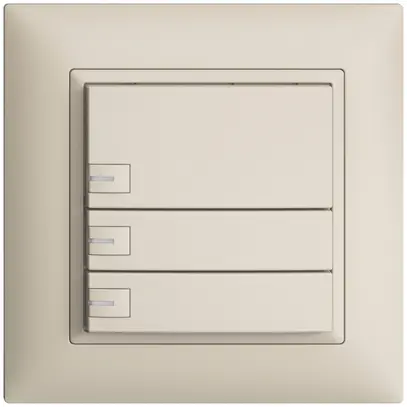 Poussoir ENC KNX 3× EDIZIOdue crema RGB avec LED 