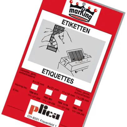 Carte de marquage TEK 17×6mm jaune 735 pcs 
