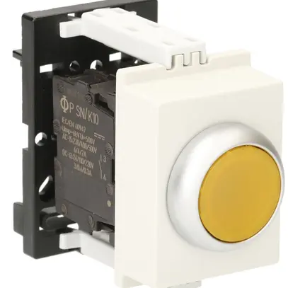 Pulsante luminoso AMD K&N, 24VAC/DC, 1Ch/1R 6A, 2UM, calotta giallo 