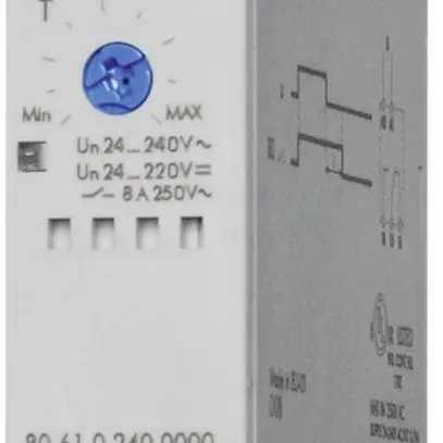 Relè a tempo AMD Finder 80.61, 1C 8A 24…240VAC/DC ritardata innescando 180s 