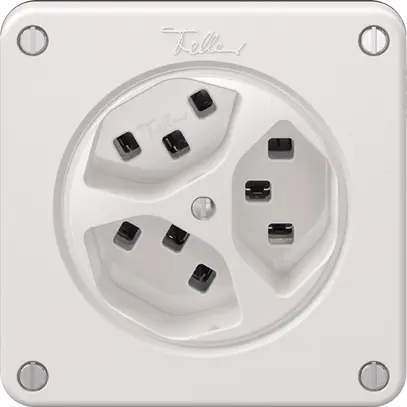 Presa NEVO, 3×T23, bianco 