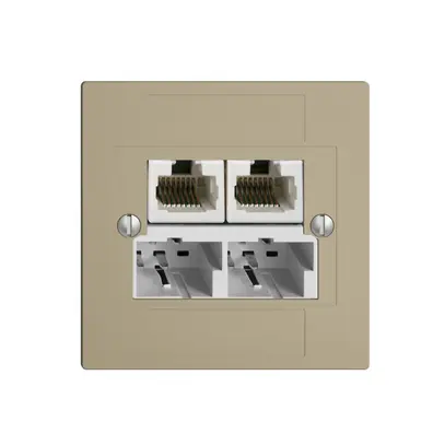 Scatola INC SOHO 2×TT/2×RJ45/u sep.ITplus EDIZIOdue sand 