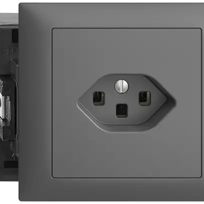 Presa INS EDIZIOdue T23 16A 53mm grigio scuro, con mors. innest 
