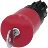 Poussoir Siemens SIRIUS ACT ISO serrure CES Ø40mm rouge plastique 