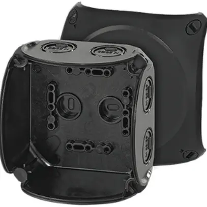 Boîte de dérivation AP Hensel KF B 4mm² sans bornes noir 