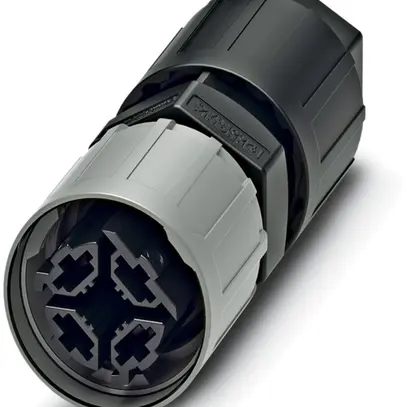 Steckverbinder QUICKON 3L 1.5mm² Ø4…9mm mit Mutter schwarz/grau 