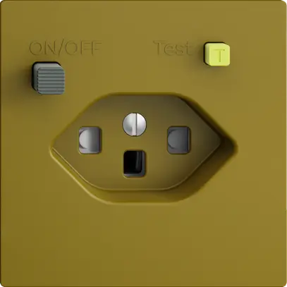 Presa INC EDIZIOdue T23 FI 30mA F, shutter olive 