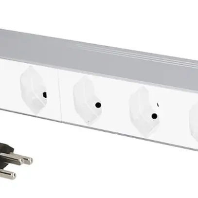 Prise multiple PDU 19" MH maxCONNECT 8×T13 1UH Td 3×1.5mm² 3m alu/blanc 