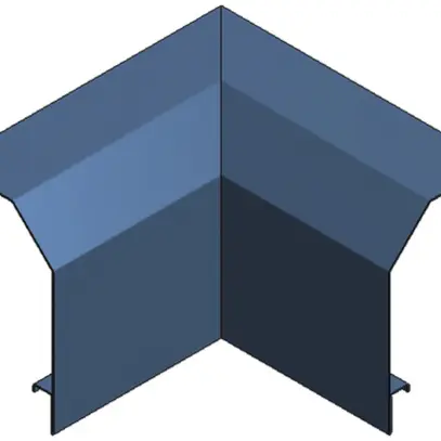 Angle intérieur Woertz pour canal combi 200×120mm zingué blanc pur 