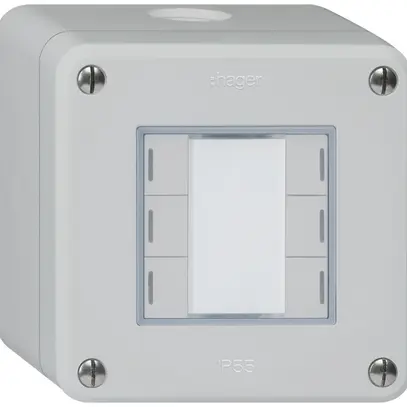 Poussoir AP robusto Q KNX 6× LED RGB s/e-link gris clair 