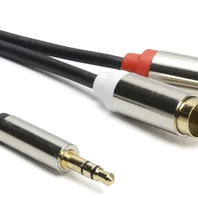 Câble audio analogique Ceconet, Jack 3.5mm ↔ RCA (Cinch), AWG26, noir, 1.5m 
