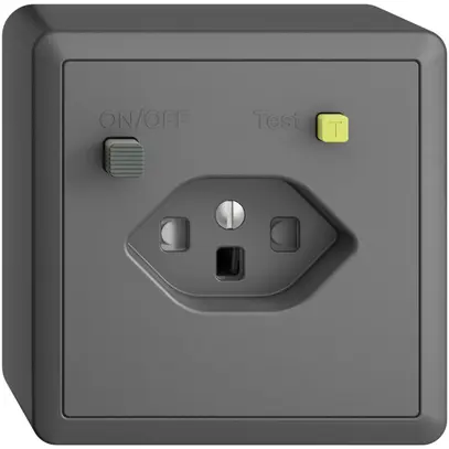 Prise AP EDIZIOdue T23 FI 30mA shutter, gris foncé 