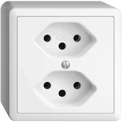 Presa AP EDIZIOdue 2×T13 bianco, con shutter 