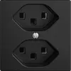 Prise EDIZIOdue 2×T23 noir 16A, avec bornes enf. 