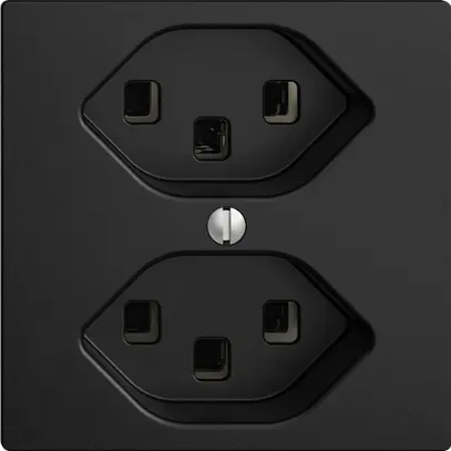 Presa EDIZIOdue 2×T23 nero 16A, con morsetti innest. 