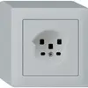 Prise AP HA kallysto type 25 avec bornes enfichables gris clair 