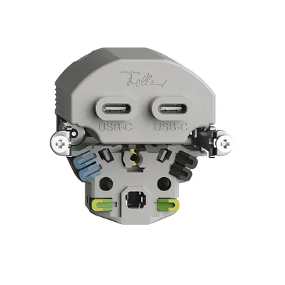 Prise USB 2×type C + type 13 Feller BSE 230V 3000mA 