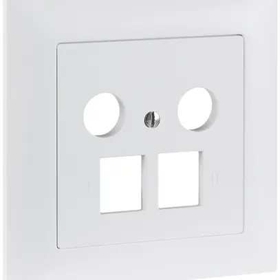 Set frontale INC R&M MM 2×RJ45 2×coassiale 88×88mm bianco 