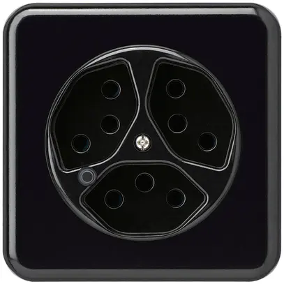 Presa INC Hager basico 3×tipo 13 illuminati C nero 