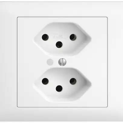 Prise INC EDIZIOdue 2×T13 blanc, avec LED vert 
