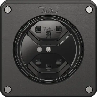 Prise NEVO, 2×T23, a.LED, noir 