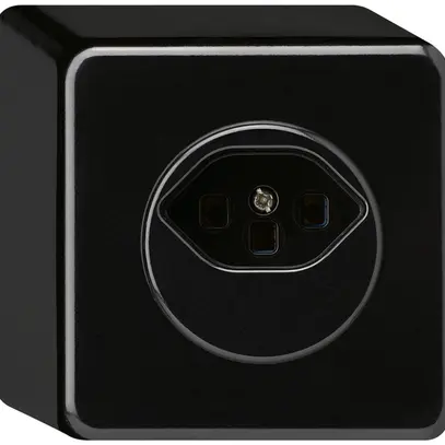 Prise AP basico type 23 noir bornes à vis 