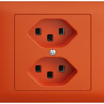 Prise INC 2×T23 16A orange, EDIZIOdue, avec bornes enf. 