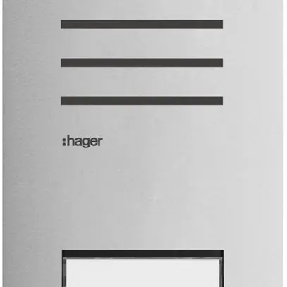 Poste audio externe Hager elcom.one 2-fils pour 2appartements acier fin 
