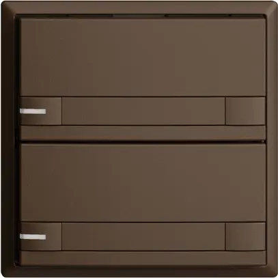 Poussoir ENC KNX 2× EDIZIOdue colore coffee RGB avec LED avec insert papier 