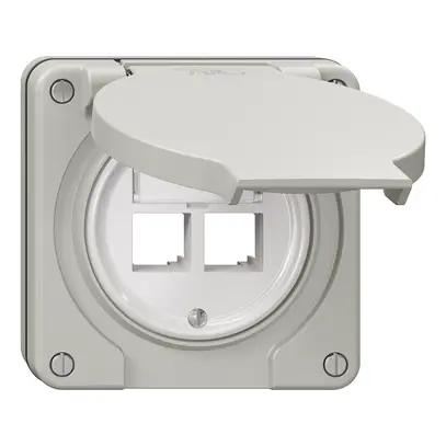 Kit de montage NUP Feller S-One EASYNET, pour 2×RJ45, profondeur 28 mm, grc 